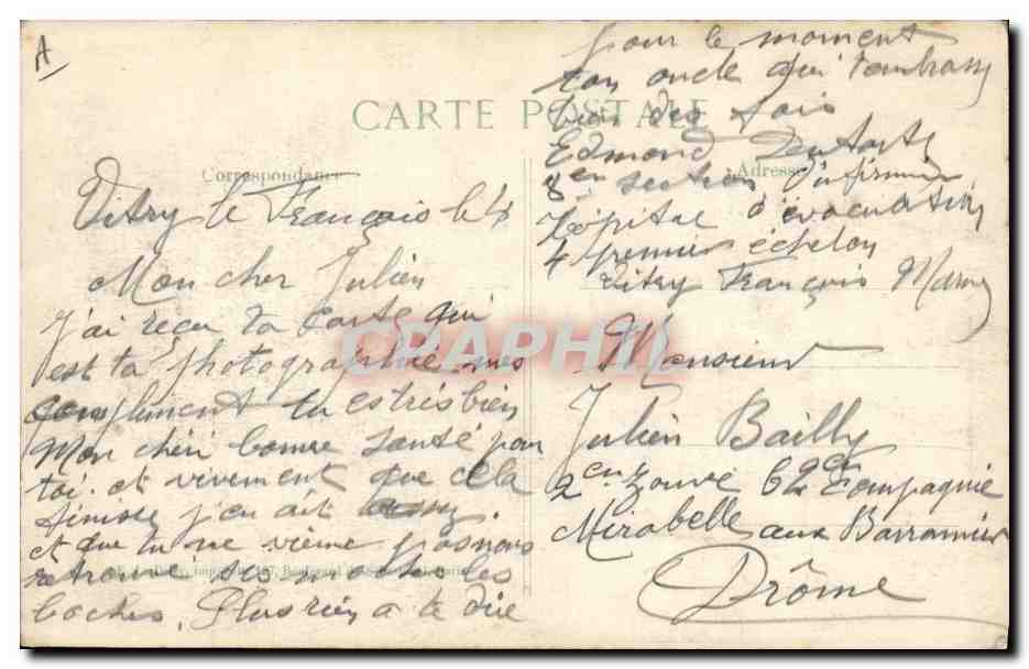 CPA Militaria Un detachement de zouaves detaches dans la foret de Laigue pendant la bataille de Vic sur l'Aisne — Rückseite