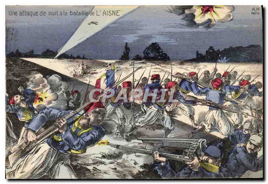 Une attaque de nuit à la bataille de L'AISNE — A.H. Paris