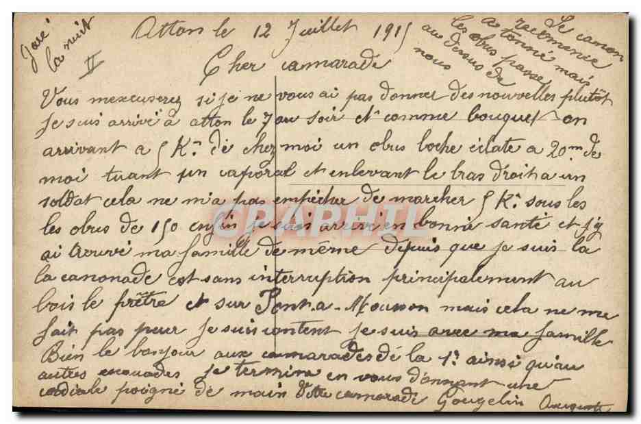 CPA Militaria Heroisme d'un Zouave  — Verso