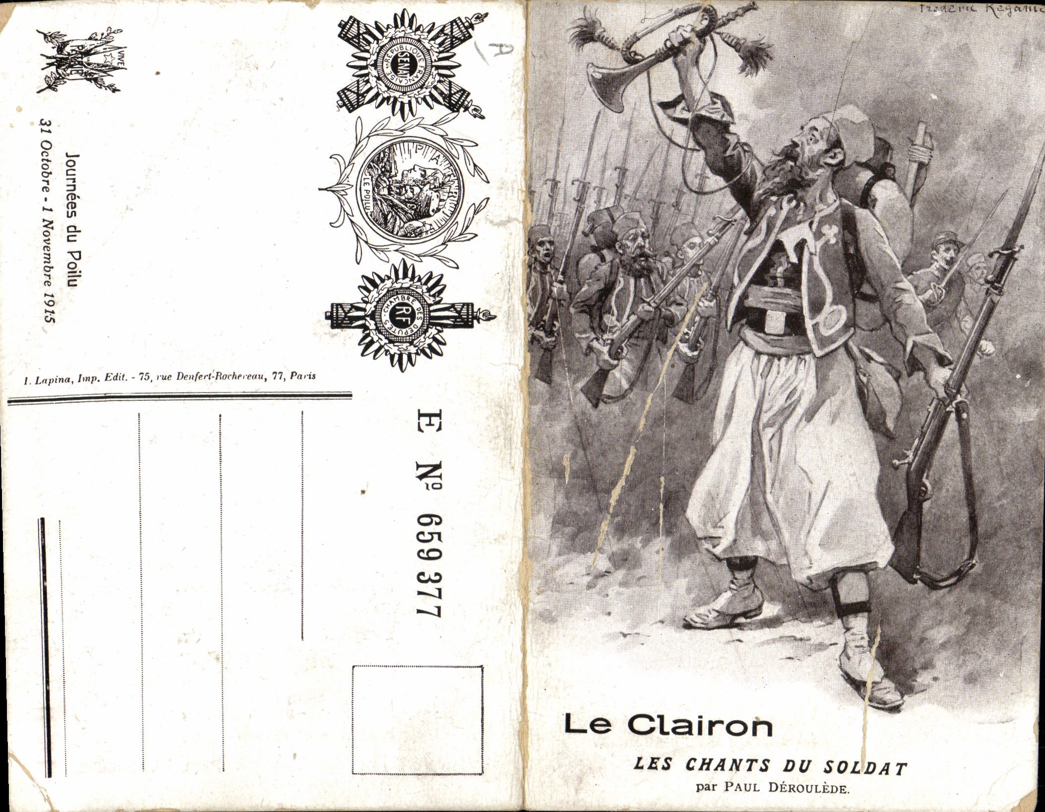 CPA Militaria Le Clairon Les chants du soldat Paul Deroulede