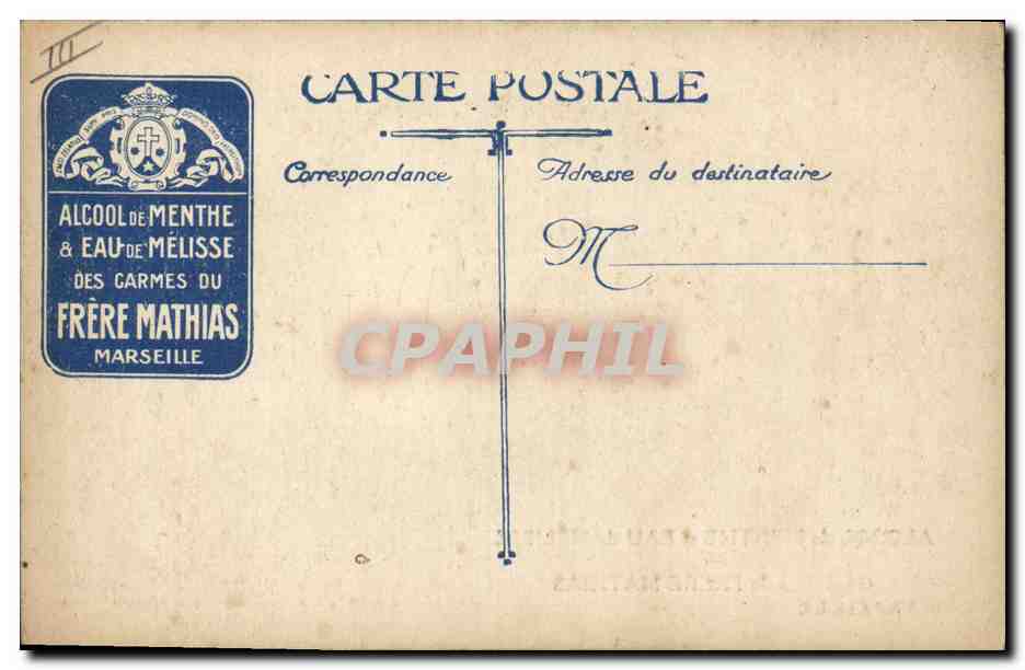 Marche de zouzous — publicité pour l'alcool de menthe et eau de mélisse du Frère Mathias — Marseille — Reverso