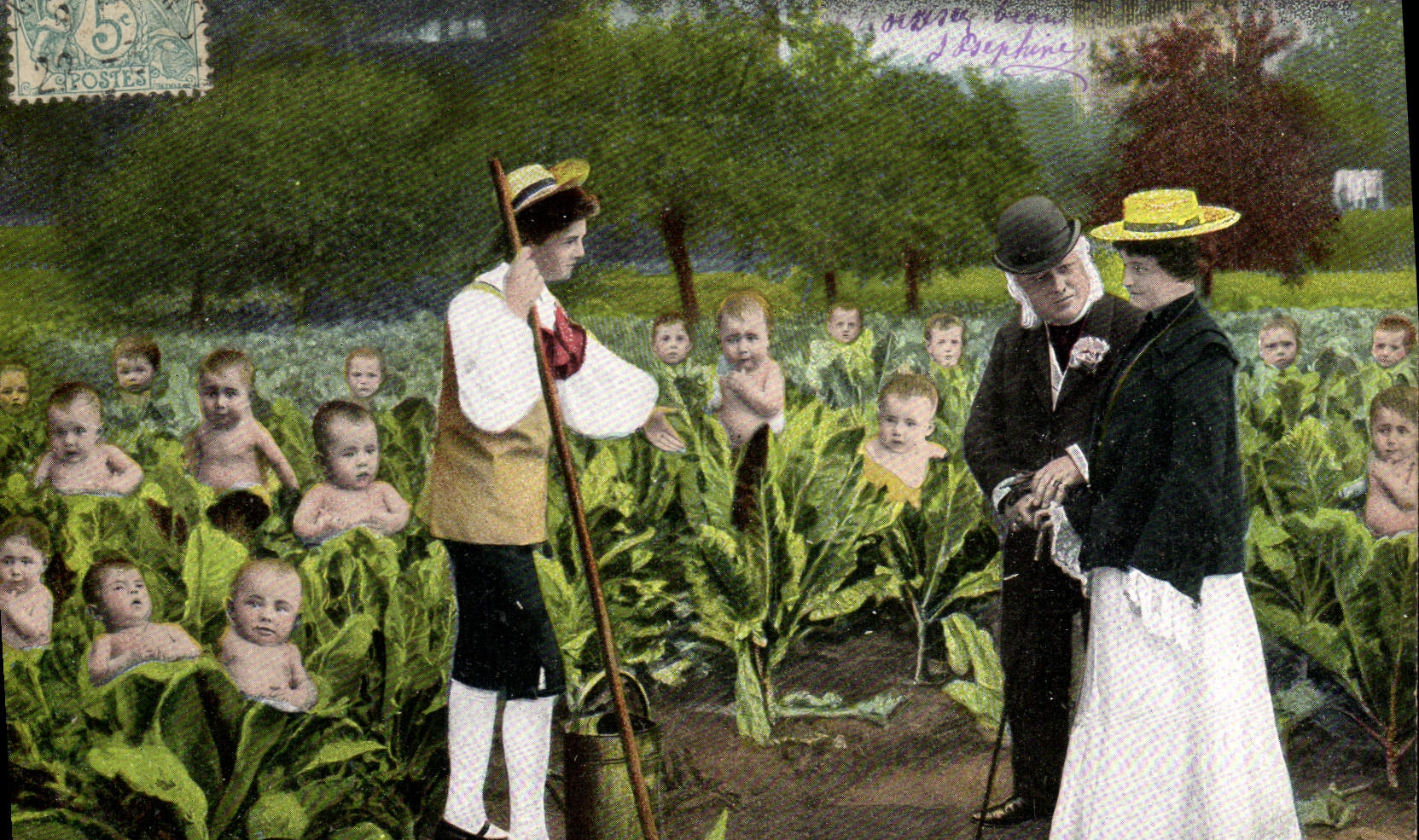 CPA Fantaisie Enfant Bebe Femme