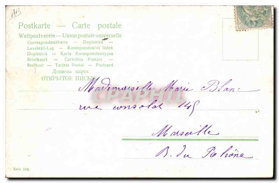 CPA Fantaisie Enfant Bebe Femme — Rückseite
