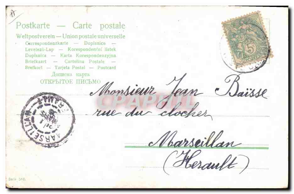 CPA Fantaisie Enfant Bebe Homme Jardinier — Rückseite