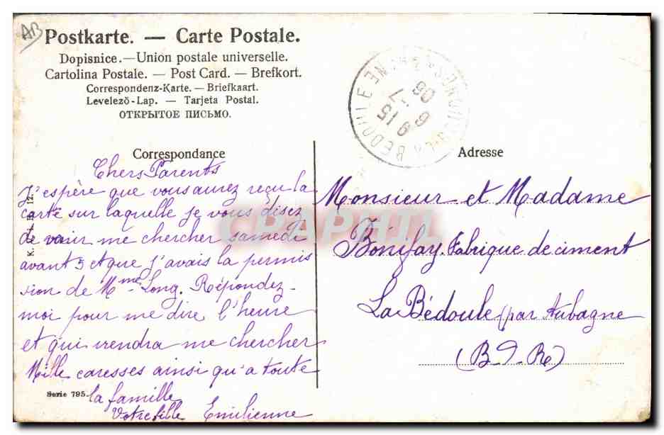 CPA Fantaisie Enfant Bebe Femme Peche — Rückseite