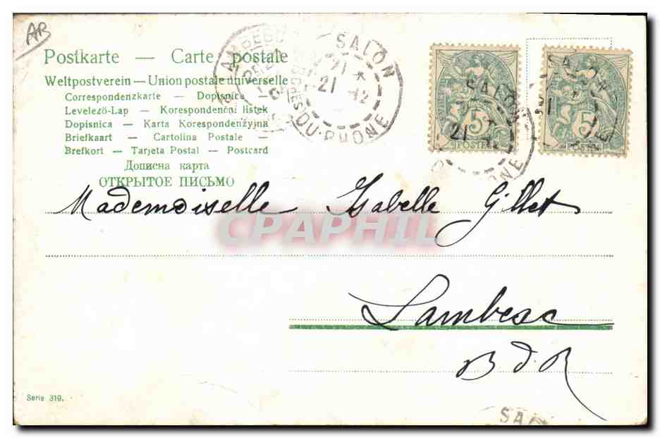 CPA Fantaisie Enfant Bebe Train — Rückseite