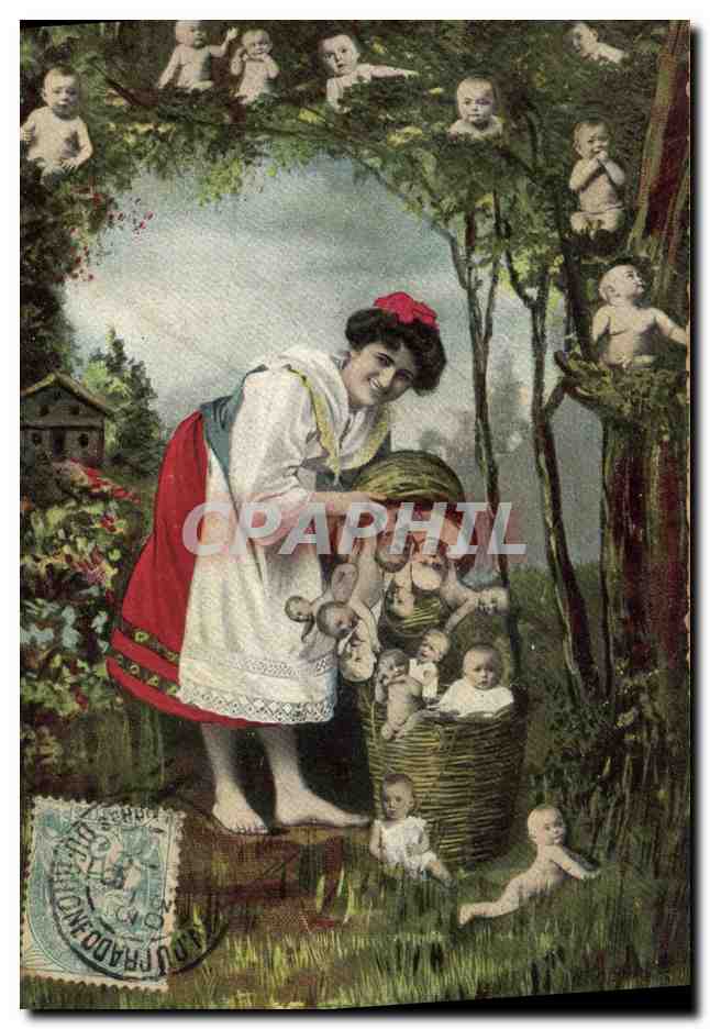 CPA Fantaisie Enfant Bebe Femme