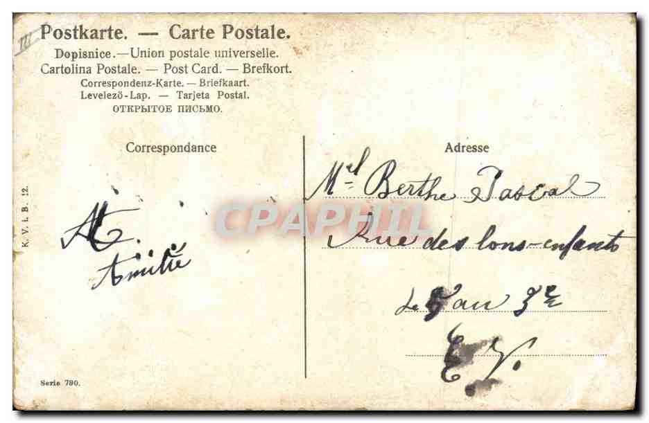 CPA Fantaisie Enfant Bebe Femme — Rückseite