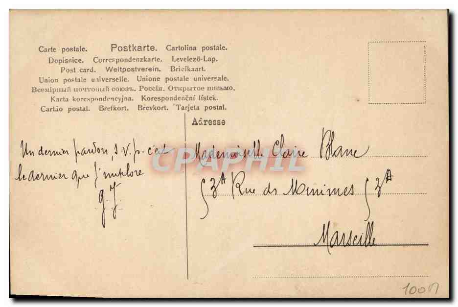 CPA Fantaisie Femme Gaston — Rückseite