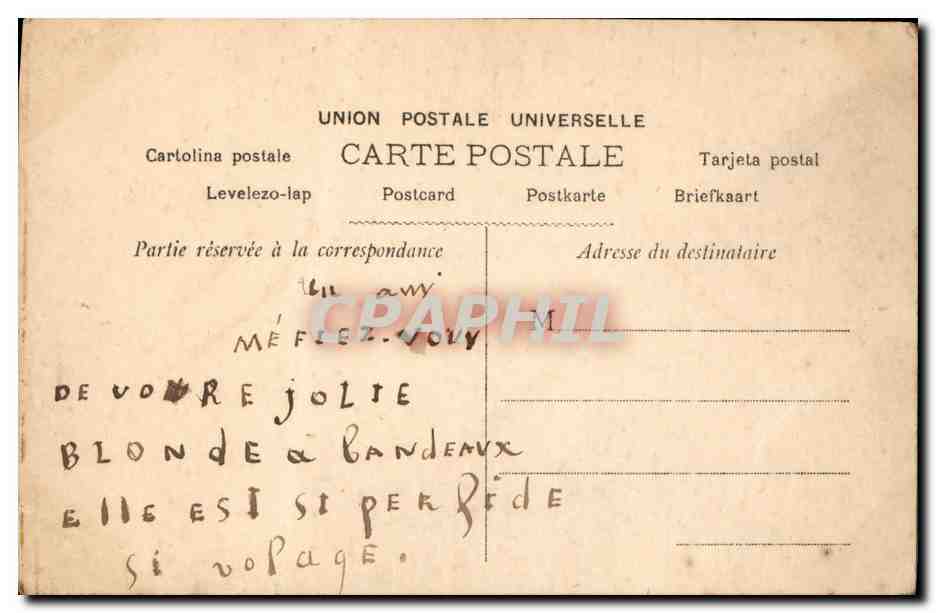 CPA Fantaisie Femme Miss Ettrel Gregson — Verso