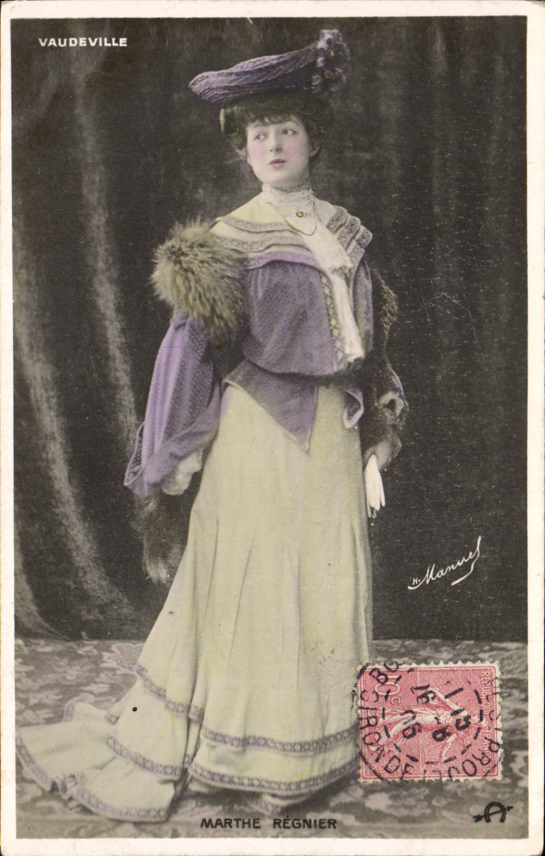 CPA Fantaisie Femme Marthe Regnier Vaudeville
