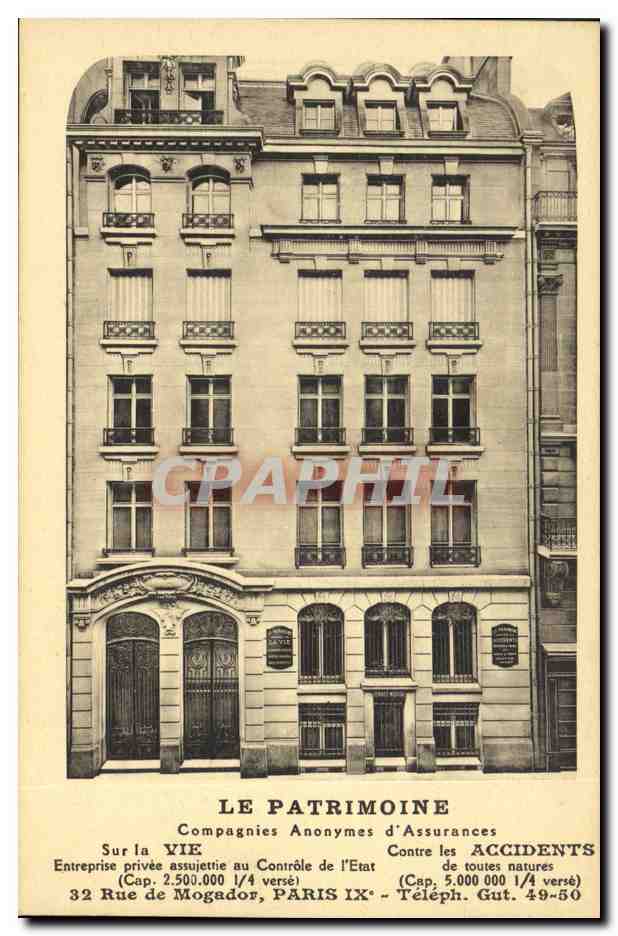 Bâtiment des Compagnies Anonymes d'Assurances — LE PATRIMOINE — Paris IXe