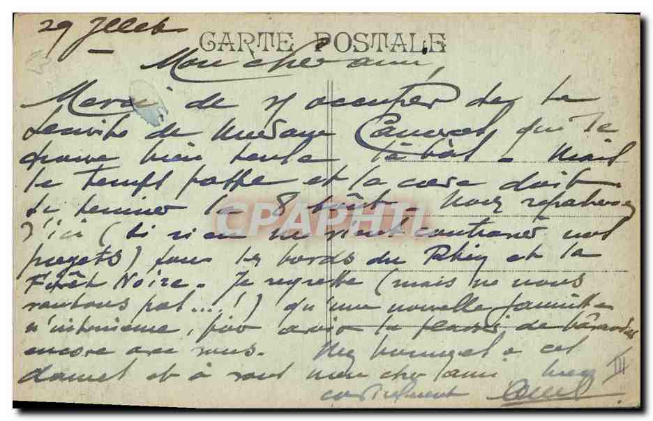 CPA Assurance Compagnie algerienne 17 rue St Ferreol Marseille — Rückseite