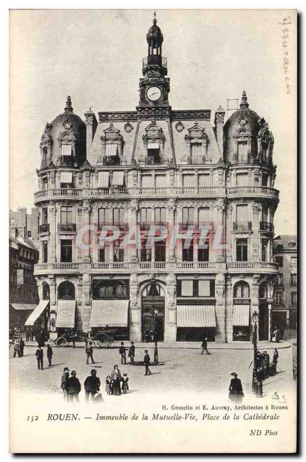 CPA Assurance Rouen Immeuble de la Mutuelle Vie Place de la Cathedrale