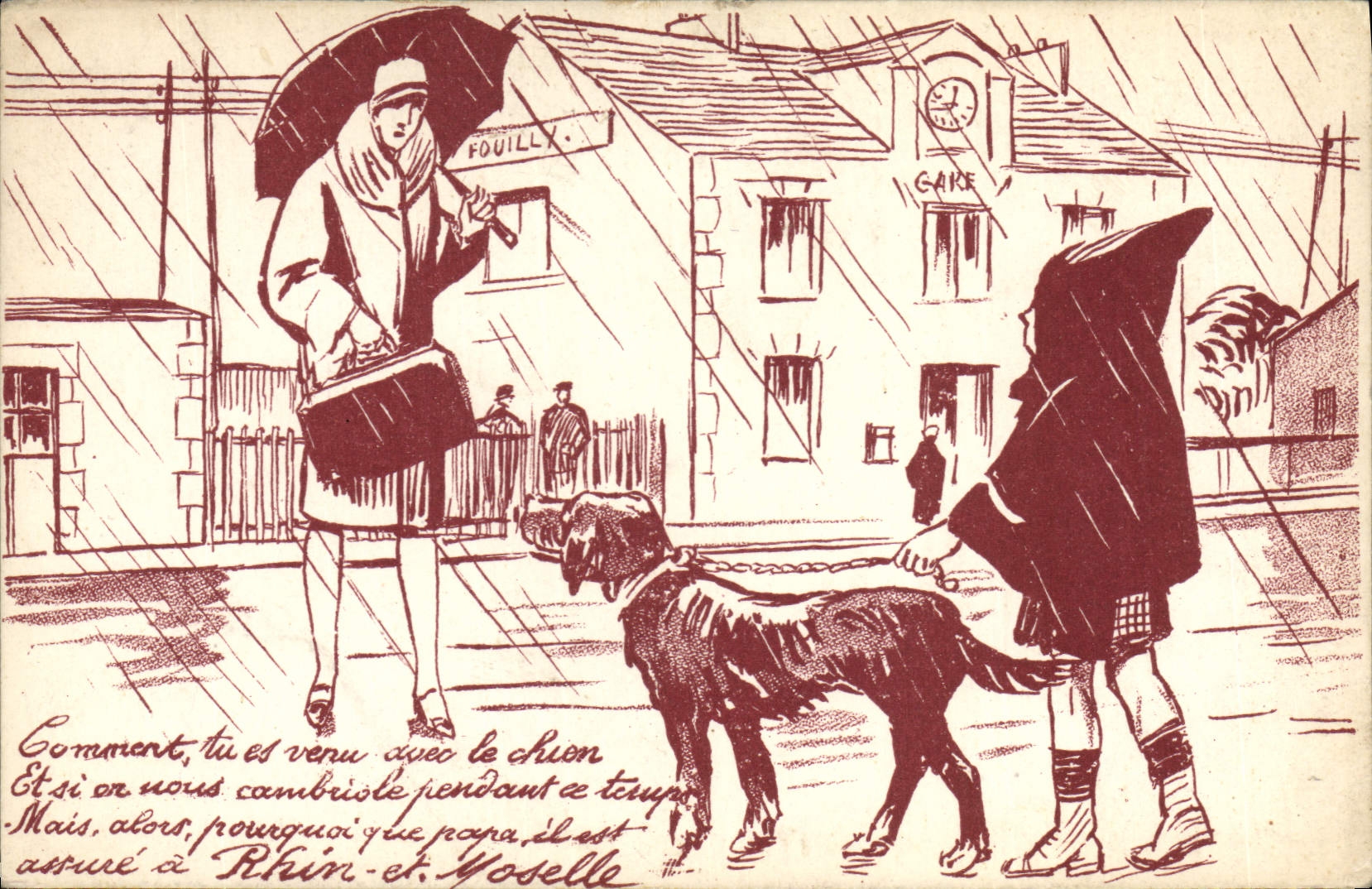 CPA Assurance Companies Rhin et Moselle Rue Taitbout Paris Chien