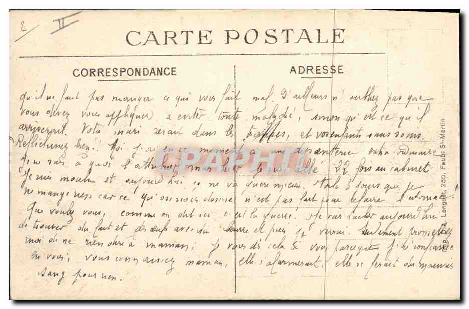 CPA Banque Caisse d'Epargne Hotel de ville Sainte Menehould — Rückseite