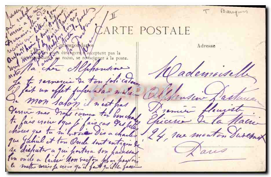 CPA Banque Saintes La Caisse d'Epargne et clocher St Pierre — Verso