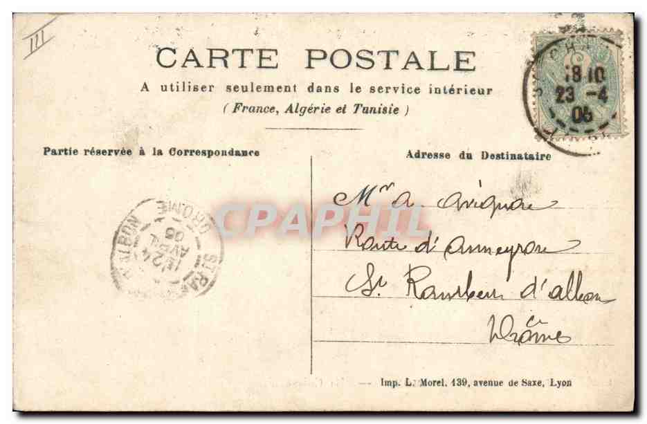 CPA Banque Caisse d'Epargne St Chamond Voiture a ane Mule — Rückseite