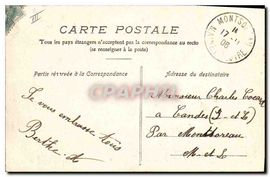 CPA Banque Caisse d'Epargne Saumur — Rückseite