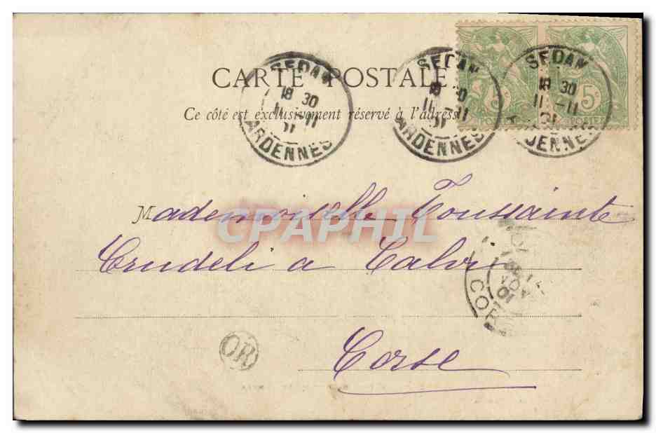 CPA Banque Caisse d'Epargne et Temple Sedan  — Rückseite