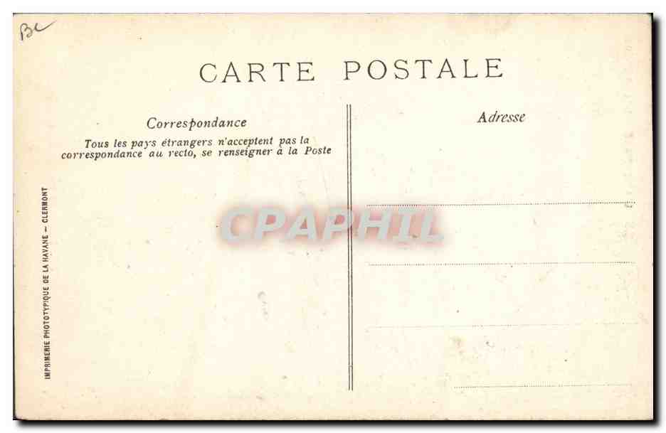 CPA Folklore Paysans Auvergnats — Verso
