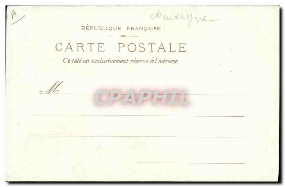 CPA Folklore Exposition universelle de 1900 La Vieille Auvergne La durolle Publicite Chemiserie du Patronometre Paris  — Verso