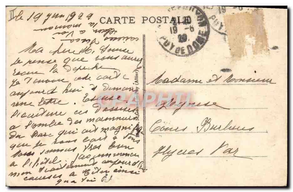 CPA Folklore Auvergne Vieilles paysannes — Verso