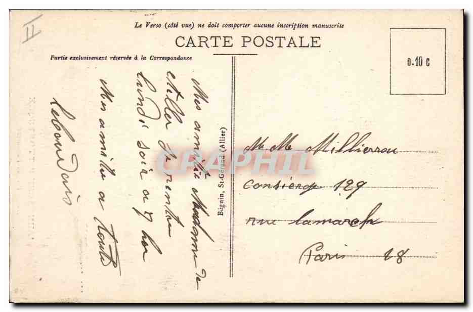 CPA Folklore Auvergne Vieilles paysannes — Verso