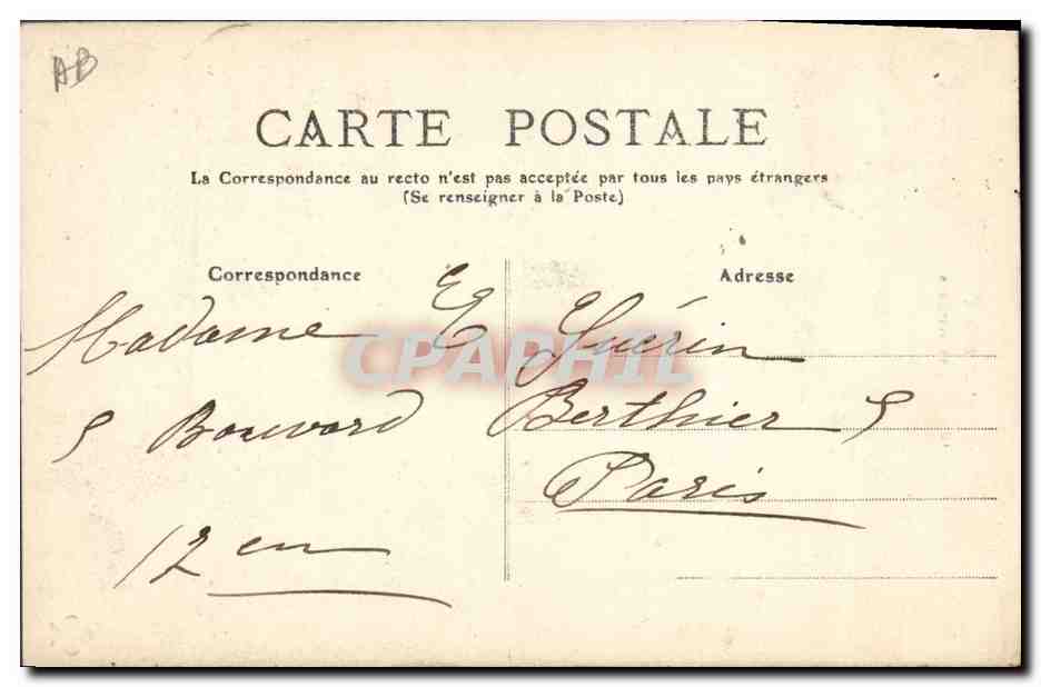 L'Auvergne — Une Bergère — Amitié 183 — Verso
