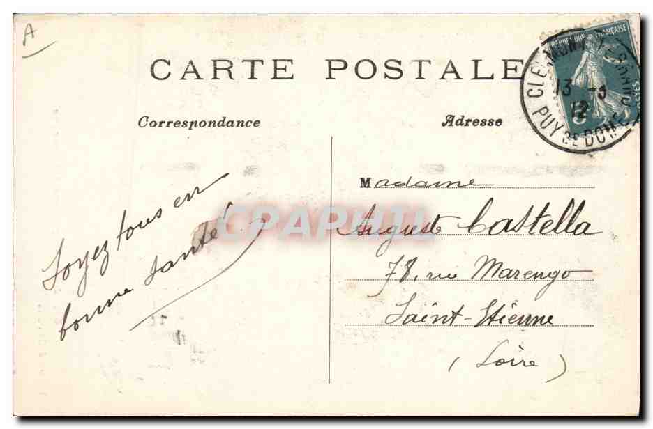 CPA Folklore Jeune paysanne d'Auvergne — Verso