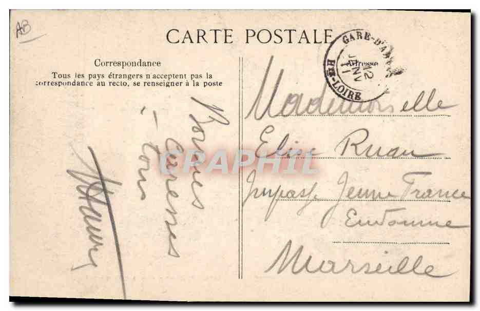 CPA Folklore Auvergne Paysannes revenant du marche  — Verso