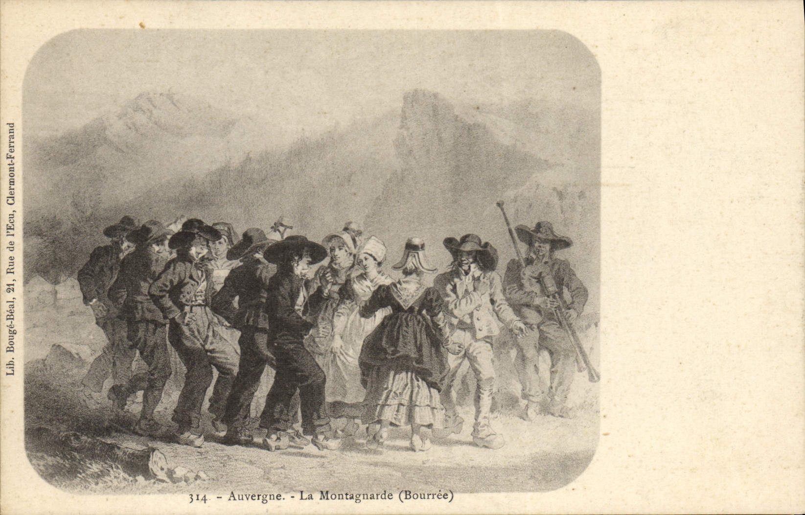 CPA Folklore Auvergne La Montagnarde Bourree