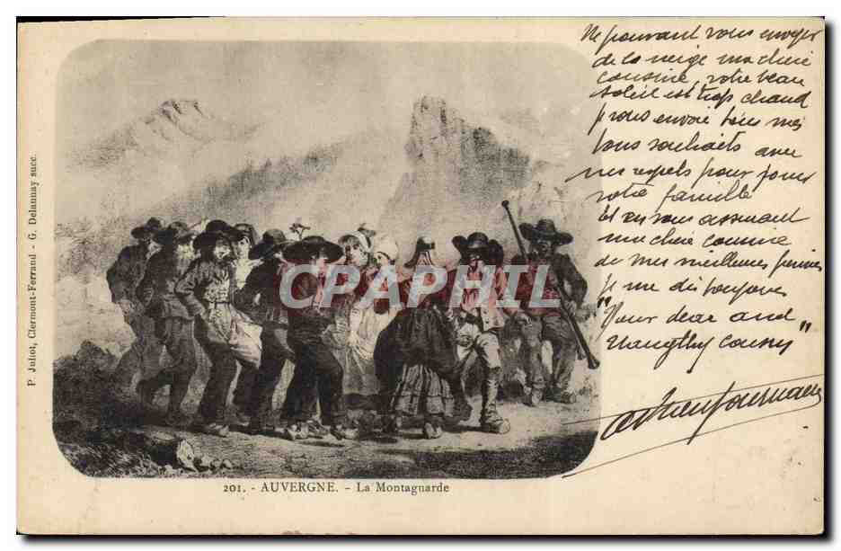 CPA Folklore Auvergne La Montagnarde Bourree