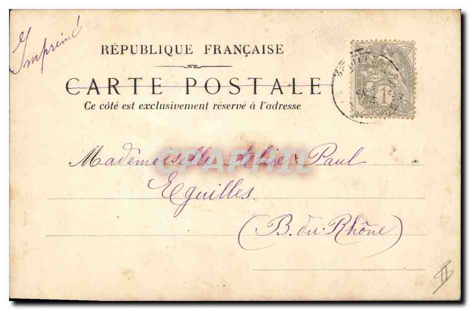 CPA Dessin a la main Fleurs — Rückseite
