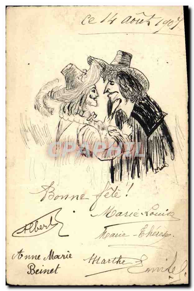 CPA Dessin a la main Mousquetaires