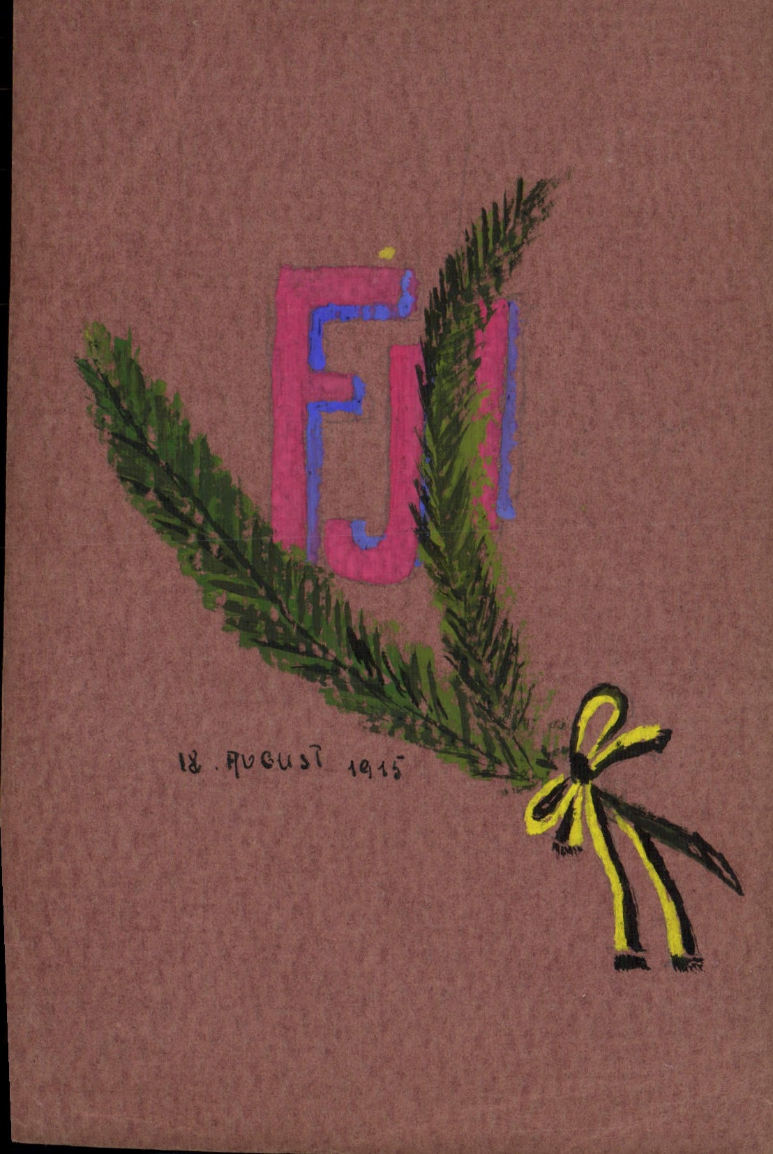 CPA Dessin a la main Fleurs FJI