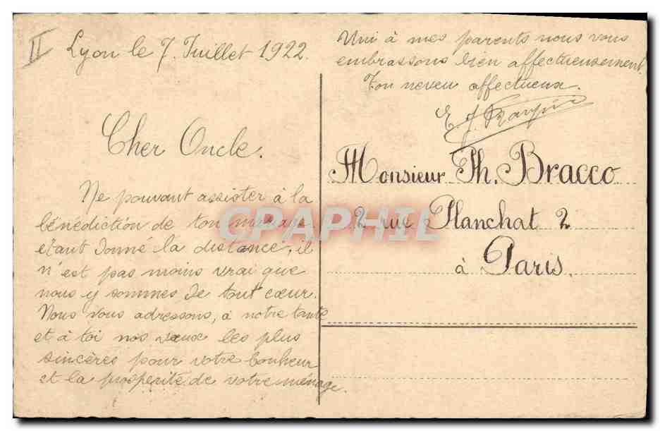 CPA Dessin a la main Fleurs — Rückseite