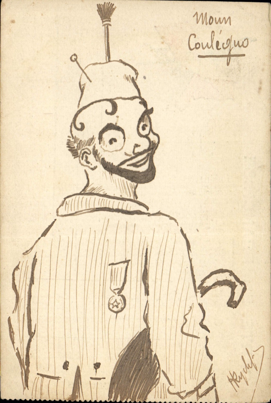 Moun Coulégnus — caricature militaire — dessin de Reychet
