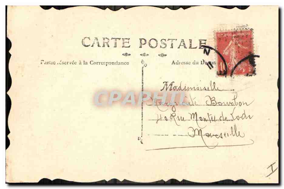 CPA Dessin a la main Fleurs — Rückseite