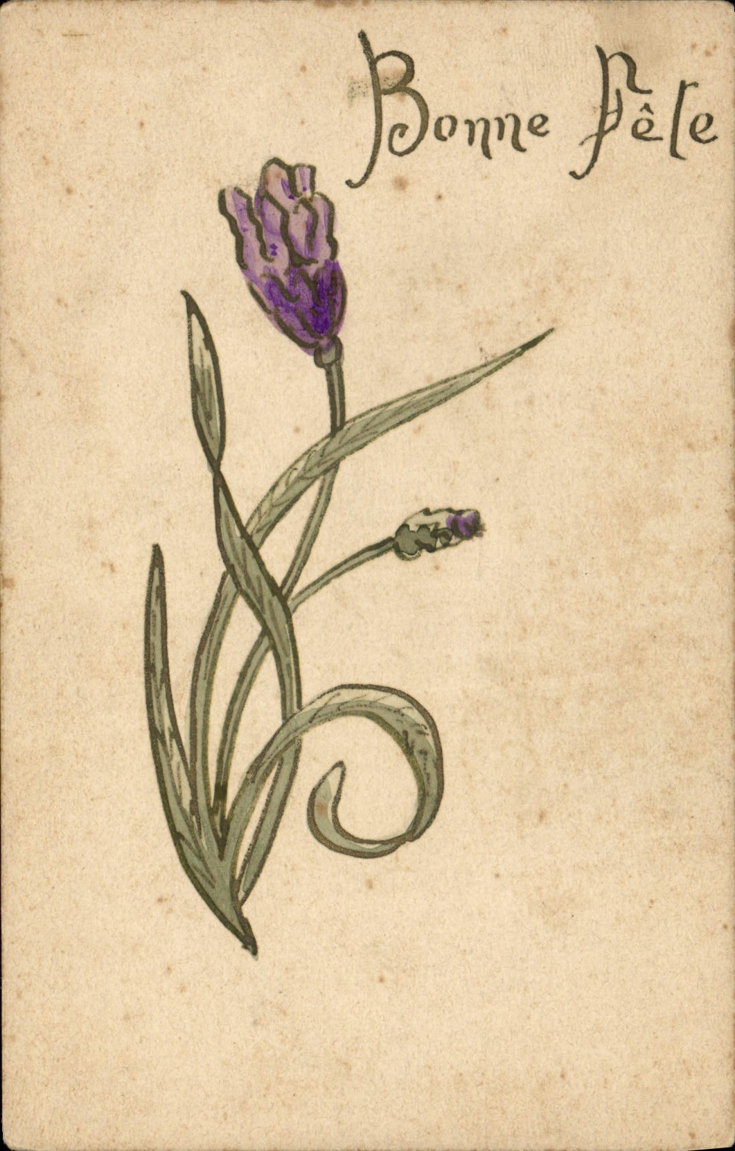 CPA Dessin a la main Fleurs