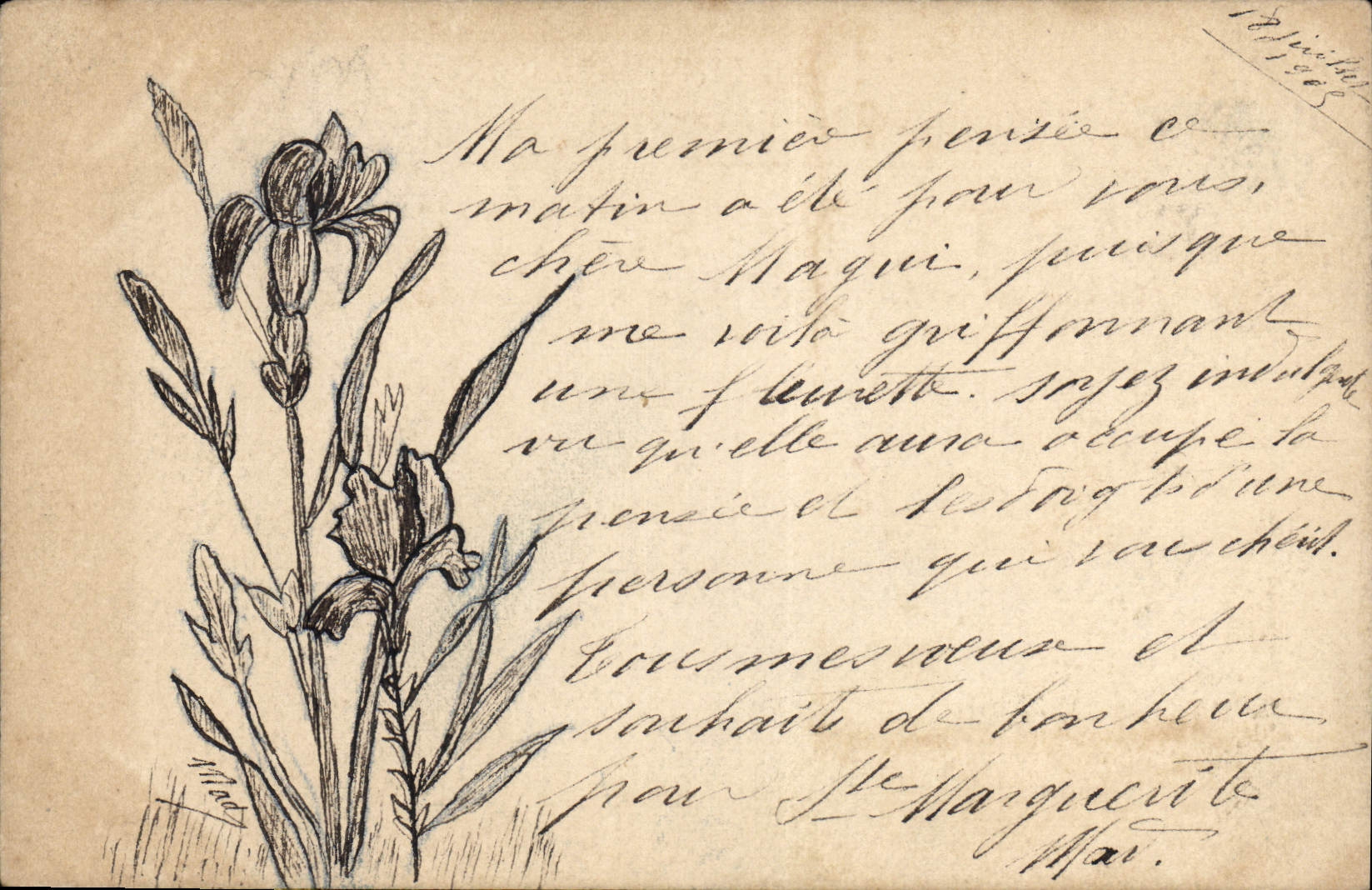 CPA Fantaisie Illustrateur Fleurs