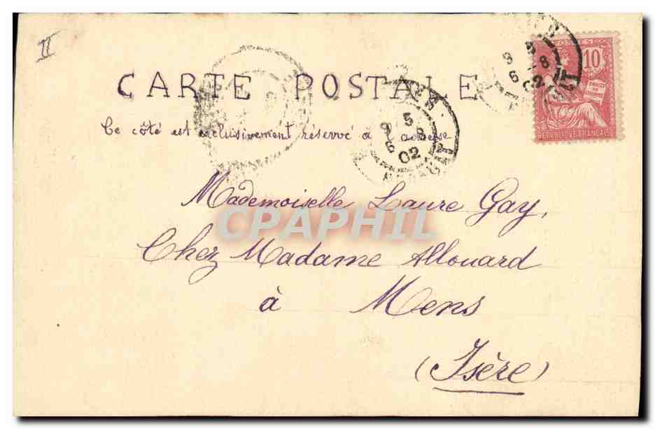 CPA Dessin a la main Fleurs  — Rückseite