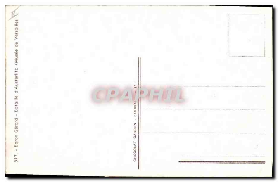 CPA Histoire Napoleon 1er Baron Gerard Bataille d'Austerlitz Musee de Versailles — Back