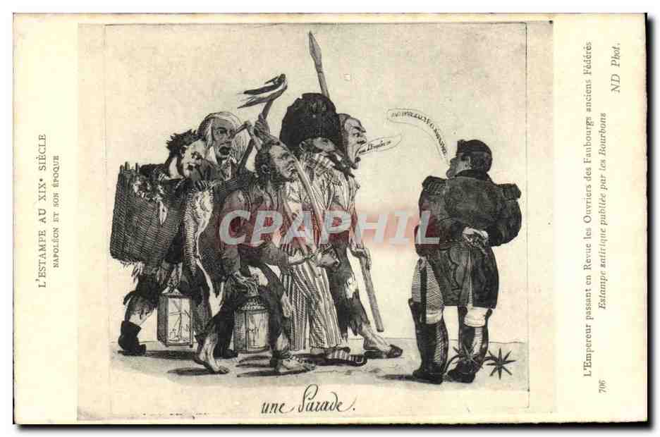 CPA Histoire Napoleon 1er L'Empereur passant en revue les ouvriers des faubourgs anciens Federes