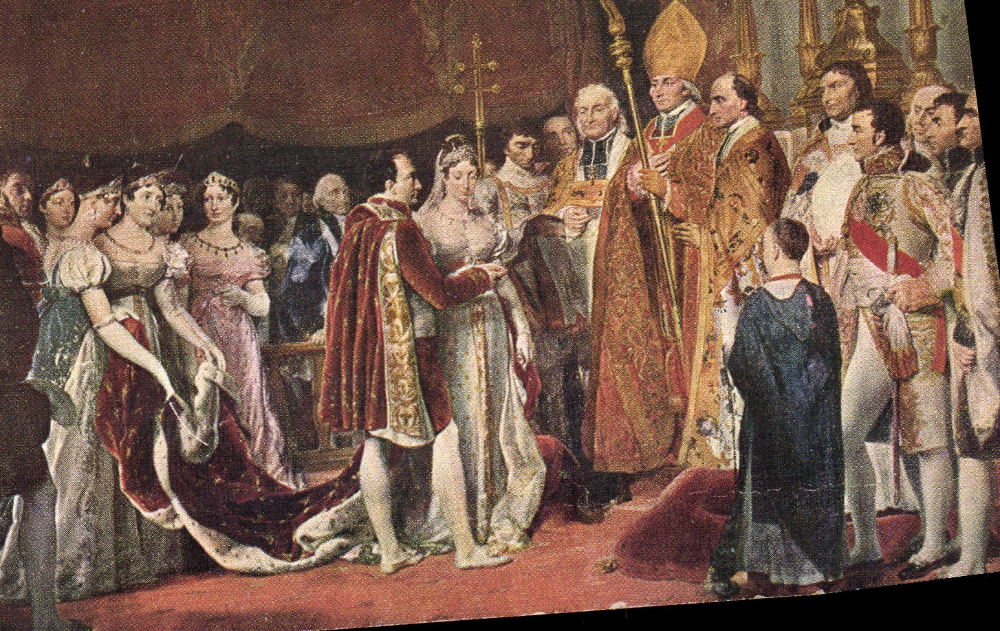 CPA Histoire Napoleon 1er Bouget Mariage avec Marie Louise au Louvre 