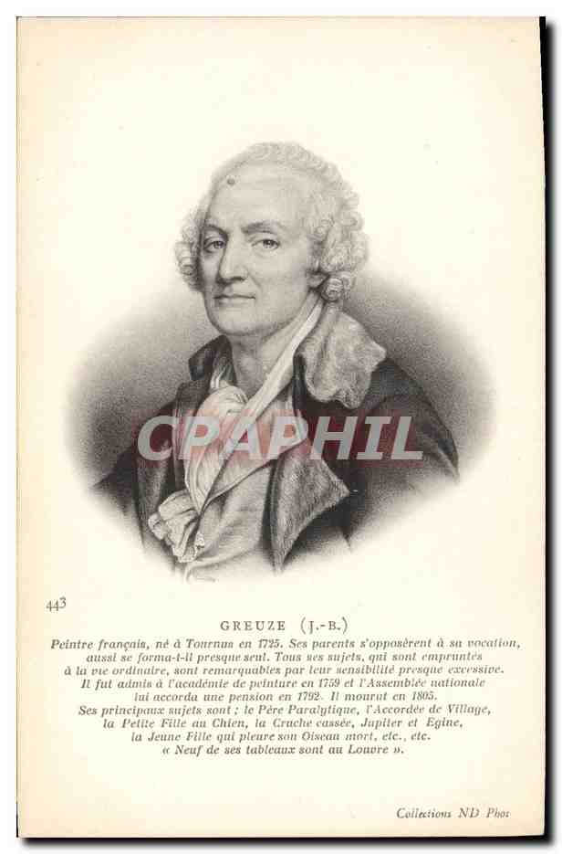 Jean-Baptiste Greuze — Peintre français — Collections ND Phot, n° 443