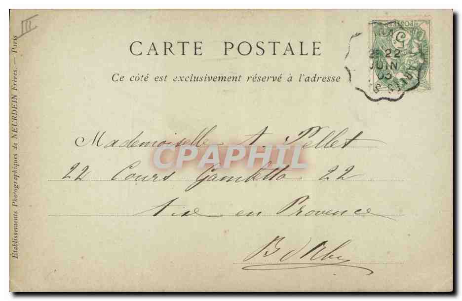 CPA Madame de Parabere  — Verso