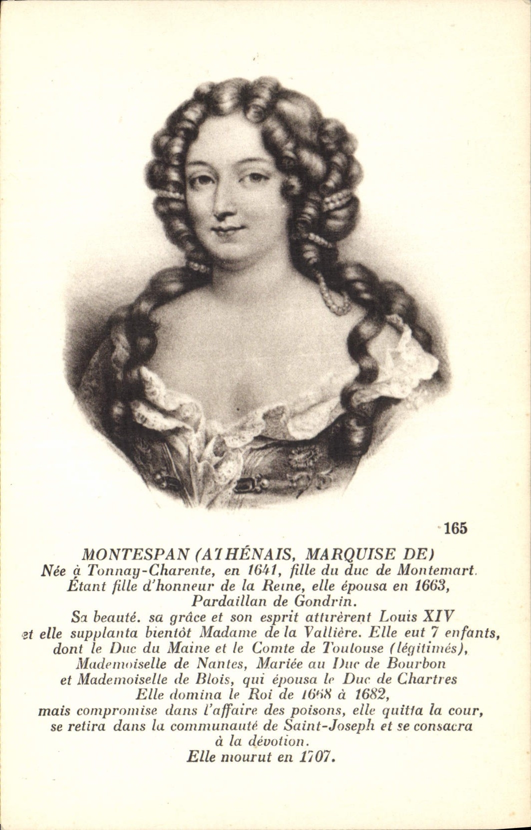 Madame de Montespan — Marquise de Montespan — Collection Histoire & Philatélie, Paris
