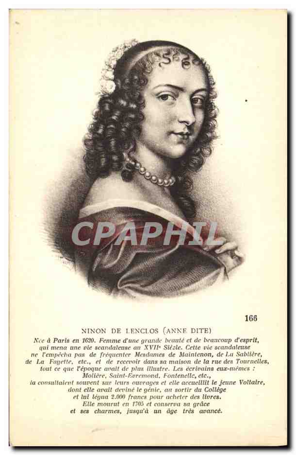 Ninon de Lenclos (Anne dite) — portrait gravé — Collection d'Art & d'Histoire P.S. Paris