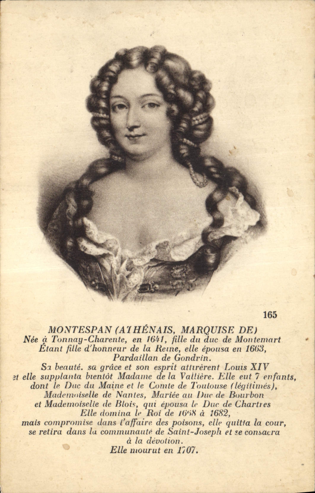 Madame de Montespan — Marquise de Montespan — Collection CPAPHIL